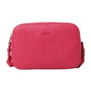 Effen Kleur Schoudertas met Logo Overal Liu Jo , Pink , Dames