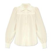 Shirt met een decoratieve kraag Ulla Johnson , Beige , Dames