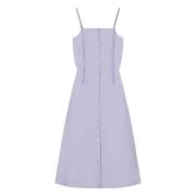 Katoenen Midi Jurk met A-Motief Aeron , Purple , Dames