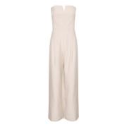 Slim-Fit Jumpsuit Silver Cloud Karen by Simonsen , Beige , Dames