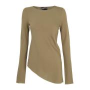 Zijden Stretch Top Boothals Cortana , Green , Dames