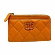 Pre-owned Leather wallets Chanel Vintage , Brown , Dames