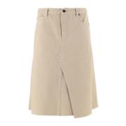 Denim Rok met Klassiek Vijf-Pocket Patroon Tory Burch , Beige , Dames