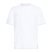 Witte Katoenen Crew Neck T-shirt Brunello Cucinelli , White , Heren