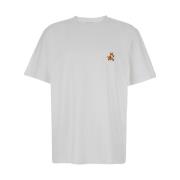 Speedy Fox Patch Wit T-shirt Maison Kitsuné , White , Heren