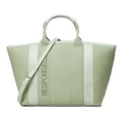 Canvas Winkel Tas met Muntvak V73 , Green , Dames