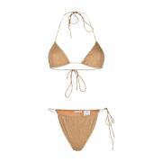 Gouden Zee Kleding Lumiere Microkini Oseree , Beige , Dames