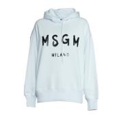 Witte Sweatshirt Aw23 Damesmode Msgm , Blue , Dames