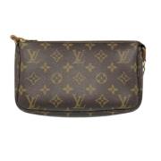 Pre-owned Fabric clutches Louis Vuitton Vintage , Brown , Dames