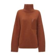 Bruine Ribgebreide Trui JW Anderson , Brown , Dames