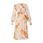 Roze Bloemen Midi Jurk Erdem , Multicolor , Dames