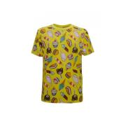 Kleurrijk IJsprint T-Shirt Moschino , Yellow , Heren