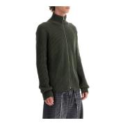 Geribbelde Katoenen Ritsvest MM6 Maison Margiela , Green , Heren