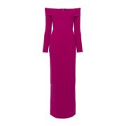 Fuchsia Off-Shoulder Jurk Solace London , Pink , Dames