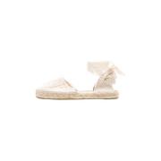 Macramé Katoenen Espadrilles Slip-On Schoenen Manebí , Beige , Dames