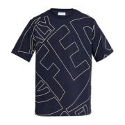 T-shirt met logo Salvatore Ferragamo , Blue , Heren