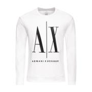 Stijlvolle Katoenen Sweater Armani Exchange , White , Heren