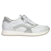 Witte Zilveren Sneaker met Rits Waldläufer , White , Dames