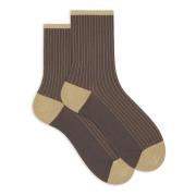 Beige Lurex Twin-Rib Short Socks Gallo , Multicolor , Dames