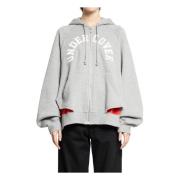 Grijze Hoodie met Rits en Logo Undercover , Gray , Dames