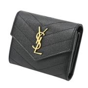 Pre-owned Leather wallets Yves Saint Laurent Vintage , Black , Dames