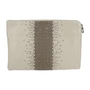 Pre-owned Leather pouches Bottega Veneta Vintage , Beige , Dames