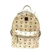 Pre-owned Fabric backpacks MCM Pre-owned , White , Dames