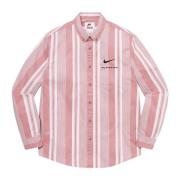 Beperkte Oplage Roze Streep Katoen Twill Shirt Nike , Pink , Heren