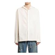 Vanilla Hoodie Shirt met knoopsluiting Helmut Lang , White , Heren