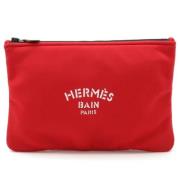 Pre-owned Leather clutches Hermès Vintage , Red , Dames