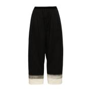 Pinstripe Trompe L'oeil Wollen Broek Maison Margiela , Black , Heren