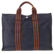 Pre-owned Canvas handbags Hermès Vintage , Blue , Dames