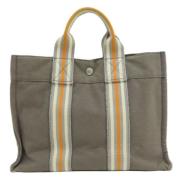 Pre-owned Canvas handbags Hermès Vintage , Gray , Dames