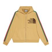 Limited Edition Web Print Katoenen Sweatshirt Gucci , Yellow , Heren