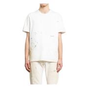 Geverfde Tee met All-Over Vlekkenprint Helmut Lang , White , Heren