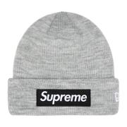 Limited Edition Box Logo Beanie Heather Grey Supreme , Gray , Heren