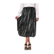 Geweven Rok Zwart A-Lijn Simple , Black , Dames