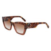 Bruin Acetaat Dames Zonnebril Salvatore Ferragamo , Brown , Dames