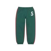 Donkergroene S Logo Split Sweatpant Supreme , Green , Heren