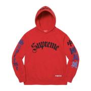 Grote Chinese Muur Zwaard Hoodie Rood Supreme , Red , Heren