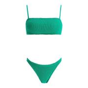 Gerimpelde Bandeau Bikini Set Hunza G , Green , Dames