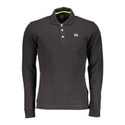 Zwarte katoenen poloshirt met borduursel La Martina , Black , Heren