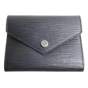 Pre-owned Leather wallets Louis Vuitton Vintage , Black , Dames