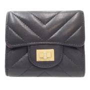 Pre-owned Leather wallets Chanel Vintage , Black , Dames