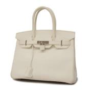 Pre-owned Leather handbags Hermès Vintage , White , Dames