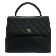 Pre-owned Leather chanel-bags Chanel Vintage , Black , Dames