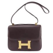 Pre-owned Leather shoulder-bags Hermès Vintage , Brown , Dames