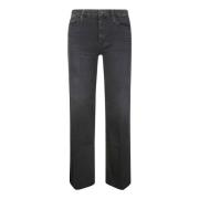 Frayed Denim Jeans Mother , Black , Dames