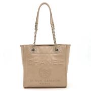 Pre-owned Leather chanel-bags Chanel Vintage , Beige , Dames