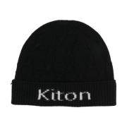 Zwarte Intaria Gebreide Logo Beanie Kiton , Black , Heren